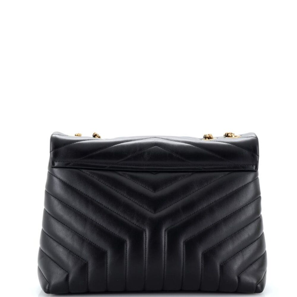 Saint Laurent Loulou Shoulder Bag Matelasse Chevron Leather Medium Black - Picture 3 of 9